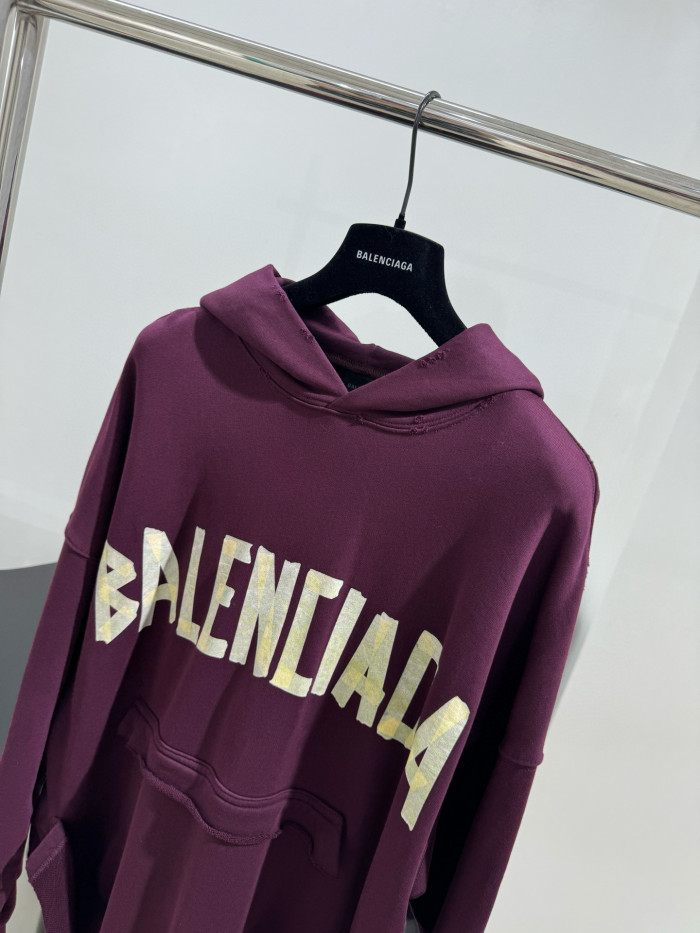 NIGO Balenciaga Men's Summer Crimson Letter Print Crew Neck Regular Fit Hooded Sweatshirt Pullover #nigo98986