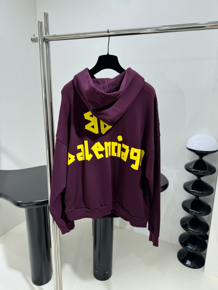 NIGO Balenciaga Men's Summer Crimson Letter Print Crew Neck Regular Fit Hooded Sweatshirt Pullover #nigo98986