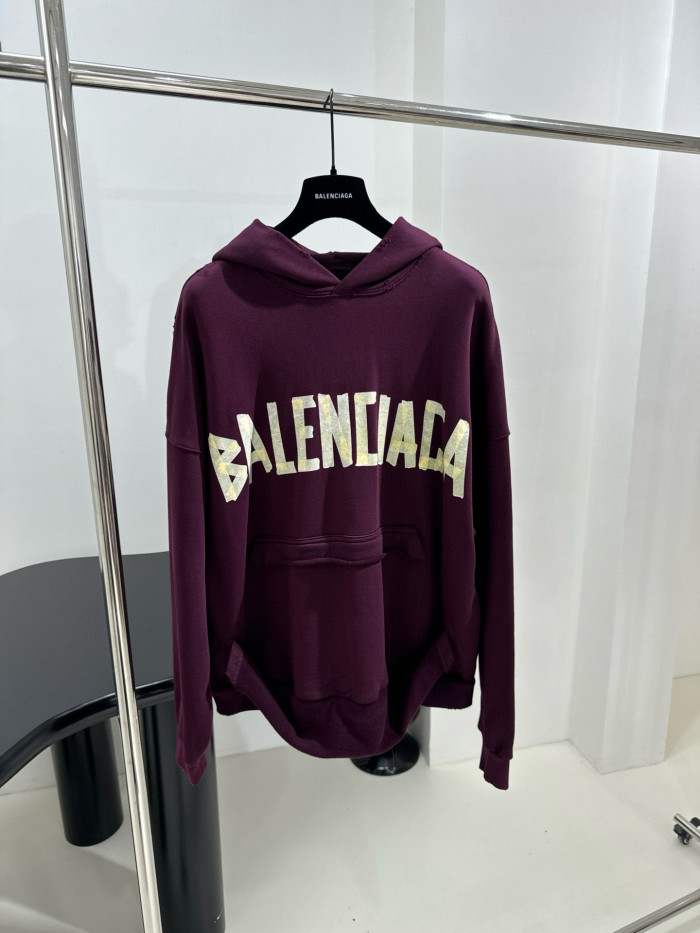 NIGO Balenciaga Men's Summer Crimson Letter Print Crew Neck Regular Fit Hooded Sweatshirt Pullover #nigo98986
