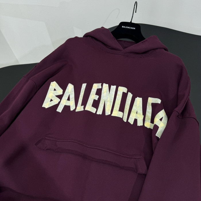 NIGO Balenciaga Men's Summer Crimson Letter Print Crew Neck Regular Fit Hooded Sweatshirt Pullover #nigo98986