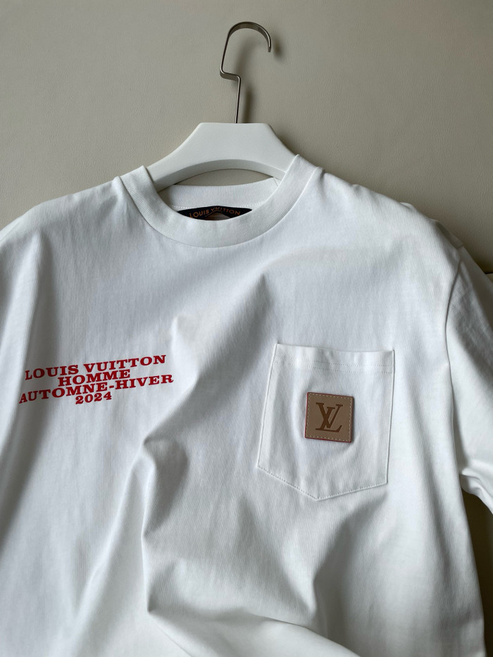 NIGO Louis Vuitton Men's Summer Letter Printed Patch Pocket Round Neck Cotton Short Sleeve T-Shirt #nigo98991