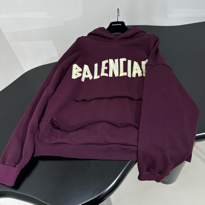NIGO Balenciaga Men's Summer Crimson Letter Print Crew Neck Regular Fit Hooded Sweatshirt Pullover #nigo98986