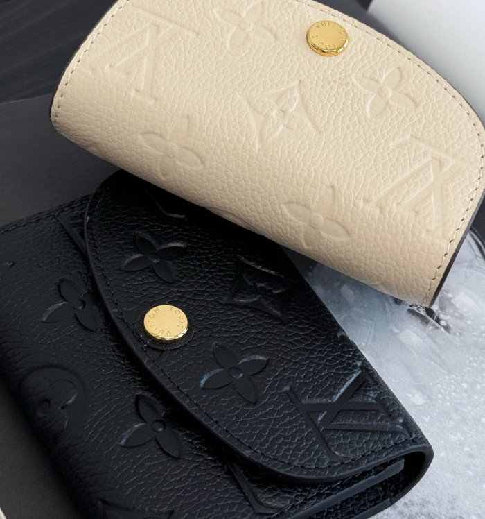 NIGO Louis Vuitton Rosalie Women Solid Embossed Logo Soft Grain Cowhide Card Case Wallet Bag Bags #nigo99126