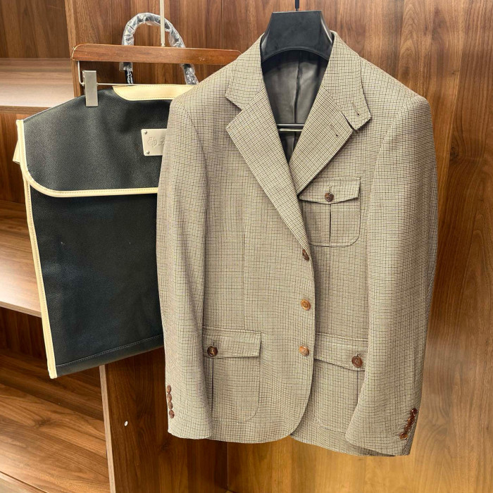 NIGO Loro Piana Men's Spring And Fall Wool Bird's-eye Jacquard Suit Jacket Fashion Temperament Lapel Single-breasted Jacket Ngvp #nigo8228