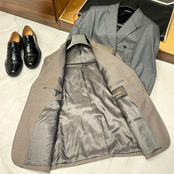 NIGO Loro Piana Men's Spring And Fall Wool Bird's-eye Jacquard Suit Jacket Fashion Temperament Lapel Single-breasted Jacket Ngvp #nigo8228
