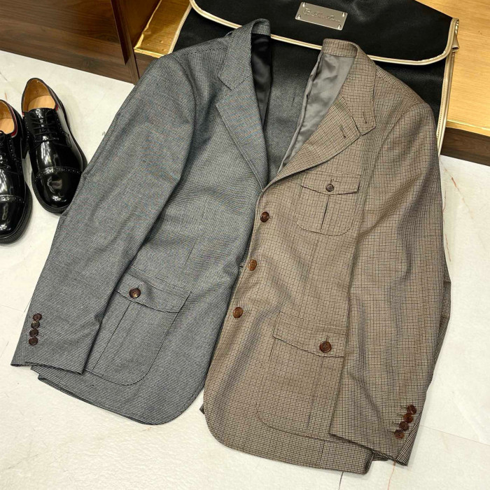 NIGO Loro Piana Men's Spring And Fall Wool Bird's-eye Jacquard Suit Jacket Fashion Temperament Lapel Single-breasted Jacket Ngvp #nigo8228
