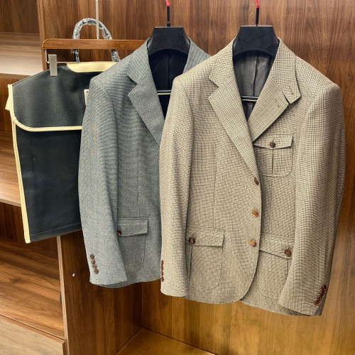 NIGO Loro Piana Men's Spring And Fall Wool Bird's-eye Jacquard Suit Jacket Fashion Temperament Lapel Single-breasted Jacket Ngvp #nigo8228