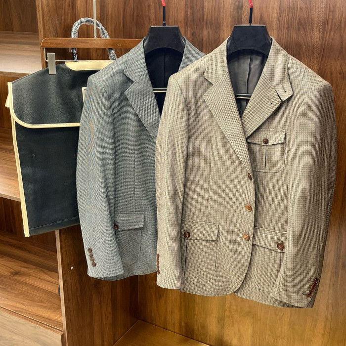 NIGO Loro Piana Men's Spring And Fall Wool Bird's-eye Jacquard Suit Jacket Fashion Temperament Lapel Single-breasted Jacket Ngvp #nigo8228