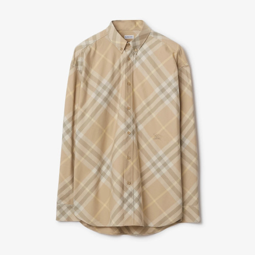NIGO Burberry Men's and Women's Spring/Autumn Check Print Flip Lapel Single Breasted Long Sleeve Shirt #nigo99158