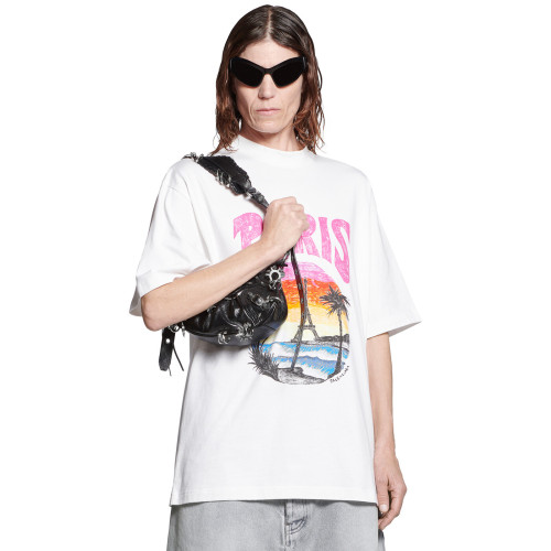 NIGO Balenciaga Paris Tropical Men's and Women's Black and White Vintage Plain Knit Medium Fit Short Sleeve T-Shirt #nigo99154