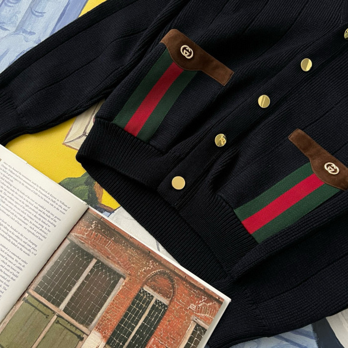 NIGO Gucci Men's Autumn and Winter Wool Blend V-Neck Loose Long Sleeve Knit Cardigan #nigo99182