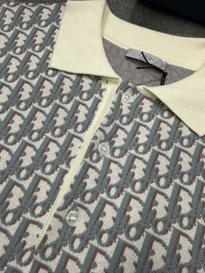 NIGO Dior Men's Summer Graphic All Over Print Polo Neck Straight Short Sleeve T-Shirt #nigo99187