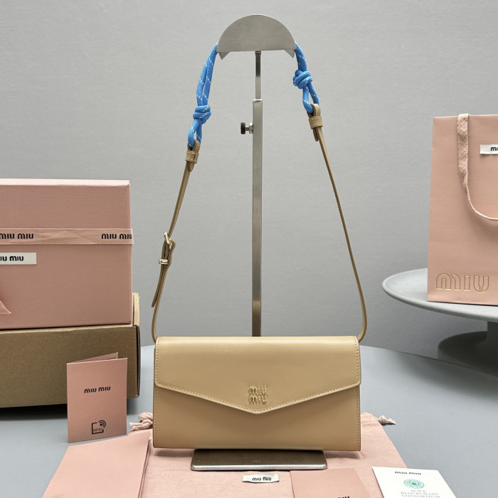 NIGO MiuMiu Women's Solid Colour Fabric Quilted Leather Shoulder Strap Shoulder Wallet Bag Bags #nigo99198