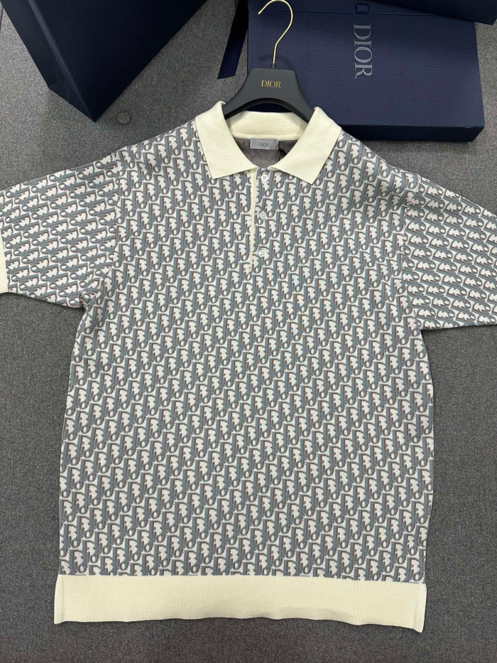 NIGO Dior Men's Summer Graphic All Over Print Polo Neck Straight Short Sleeve T-Shirt #nigo99187
