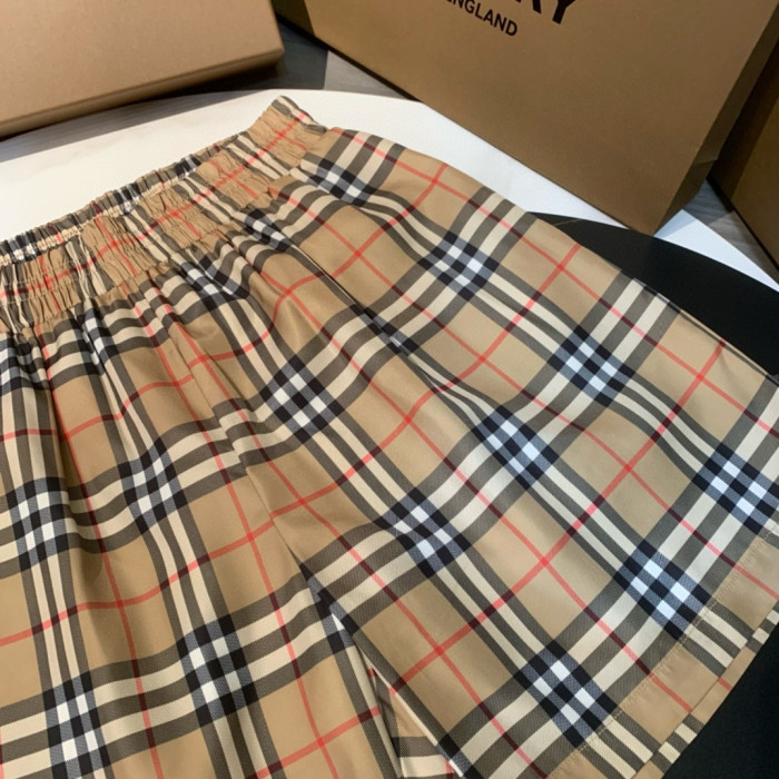 NIGO Burberry Men's Summer Colour Block Check Full Print Mid Waist Elasticated Shorts Pants #nigo99212