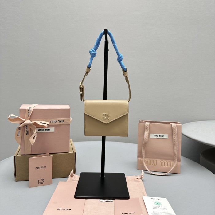 NIGO MiuMiu Women's Solid Colour Fabric Quilted Leather Shoulder Strap Shoulder Wallet Bag Bags #nigo99198