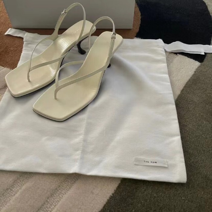 NIGO THE ROW Women's Spring And Summer Square Head Clip Toe Sandals Flat Shoes Temperament Low Heel Spaghetti Strap Shoes  #nigo99217