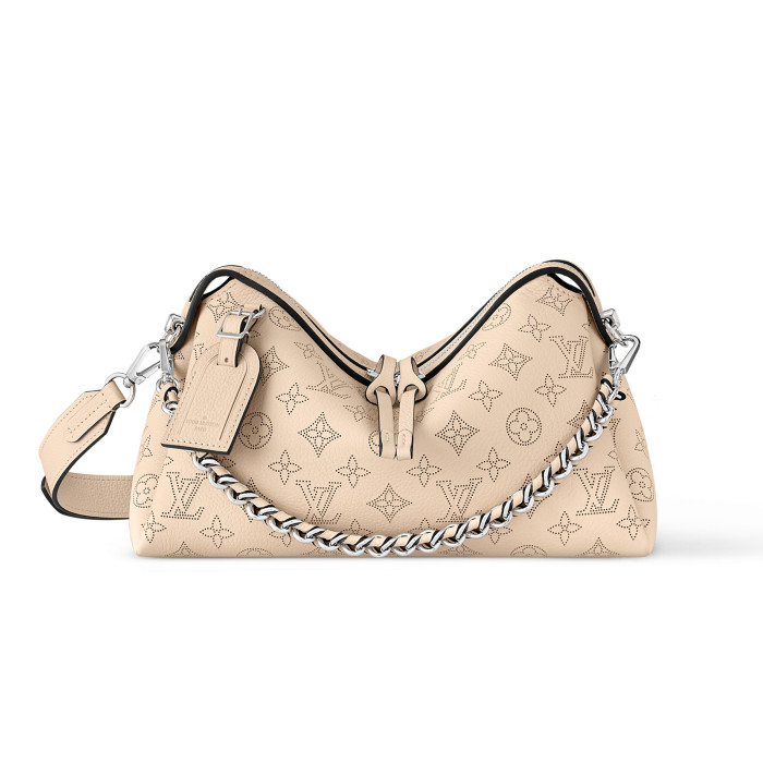 NIGO Louis Vuitton Mahina Hand It All Women's Solid Colour Hollow Logo Print Detachable Adjustable Shoulder Strap Zip Closure Shoulder Crossbody Bag Bags #nigo99219