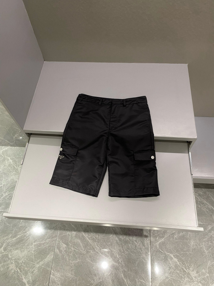 NIGO Prada Men's Summer Solid Colour Triangle Logo Nylon Casual Zip Up Shorts Pants #nigo99229