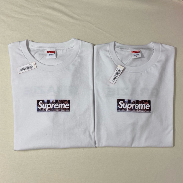 NIGO Supreme Week 11 Milan Last Supper Men's & Women's White Leonardo da Vinci The Last Supper Box Logo Print Solid Colour Casual Round Neck Short Sleeve T-Shirt #nigo99265