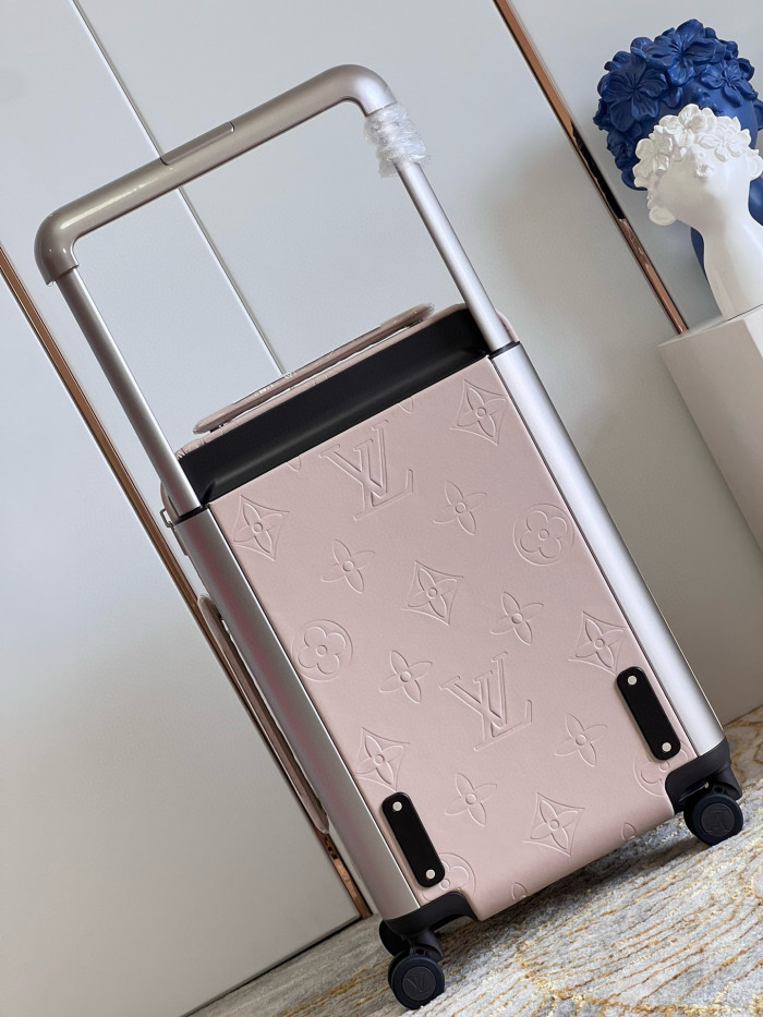 NIGO Louis Vuitton Pink Leather Dark Monogrammed Trolley Luggage Bag Bags #nigo99277