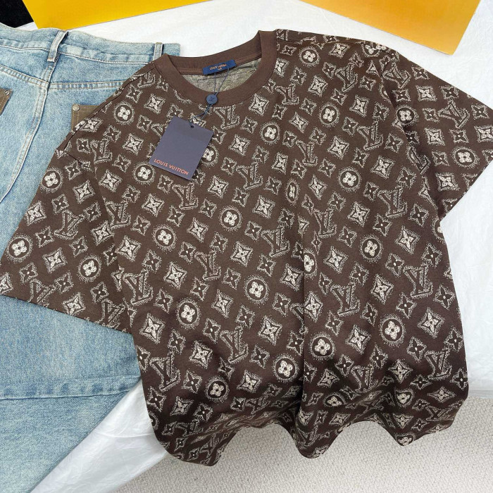 NIGO Louis Vuitton Men's Summer Logo Full Print Casual Crew Neck Cotton Short Sleeve T-Shirt #nigo99273