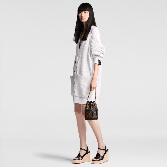 NIGO Louis Vuitton Canoé Women's Alphabet Printing Drawstring Closure Brown Black Canvas Spell Cowhide Bucket Bag Shoulder Crossbody Bags #nigo99267