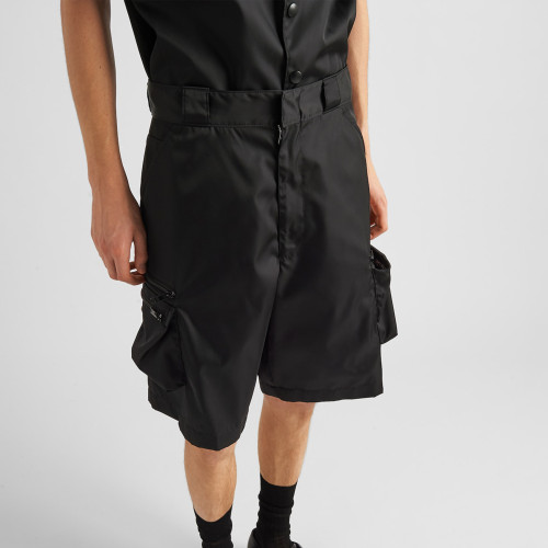 NIGO Prada Men's Spring Summer Super Cool Pocket Shorts Thin Black High Street Casual Comfortable Shorts #nigo99289