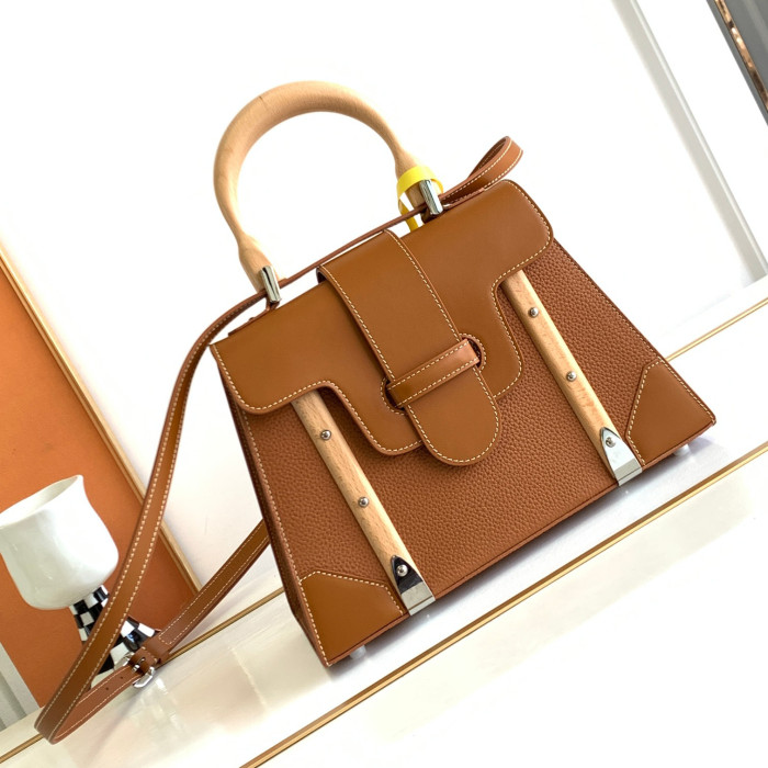 NIGO Goyard PM Saigon Exquisite Leather Printed Wooden Carrying Handle Crossbody Bag Bags #nigo99278