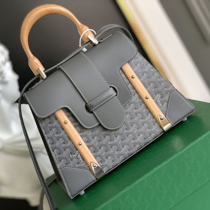 NIGO Goyard PM Saigon Exquisite Leather Printed Wooden Carrying Handle Crossbody Bag Bags #nigo99278