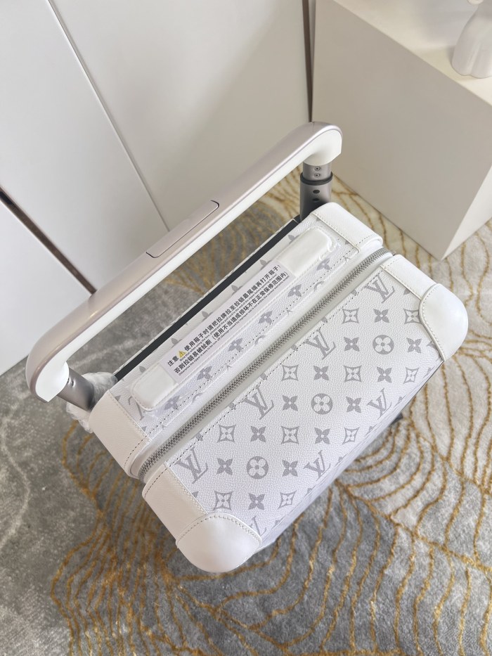 NIGO Louis Vuitton Horizon White Leather Dark Monogrammed Trolley Luggage Bag Bags #nigo99299