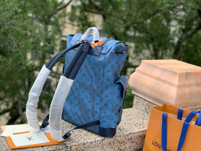 NIGO Louis Vuitton Christopher Men's Classic Old Flower Canvas with Cowhide Leather Backpack Shoulder Bag Bags #nigo99334