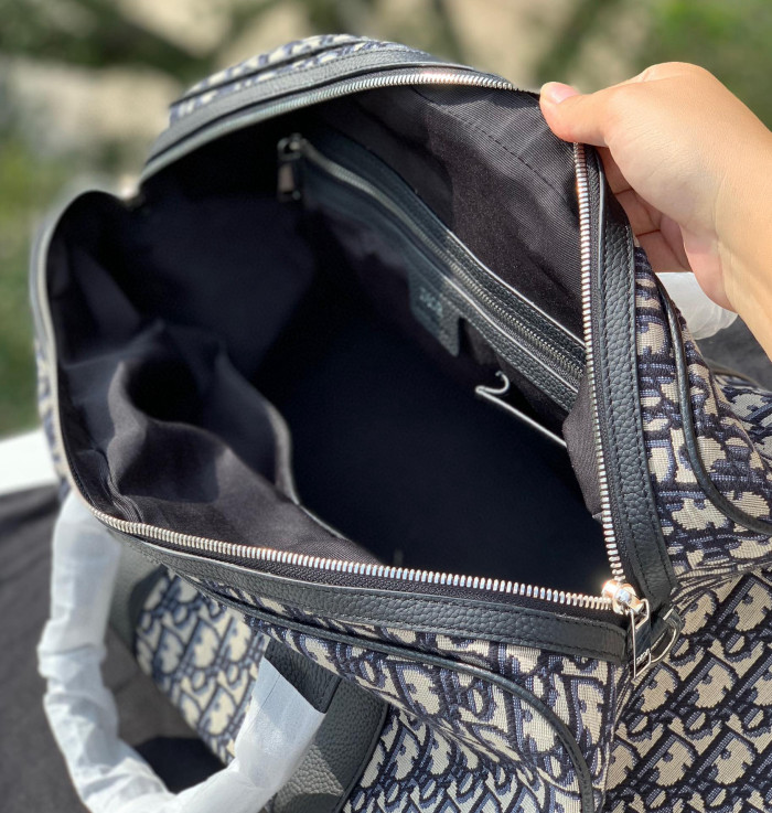 NIGO Dior Men's and Women's Oblique Printed Cowhide Leather Patchwork Duffel Bag Bags #nigo99338
