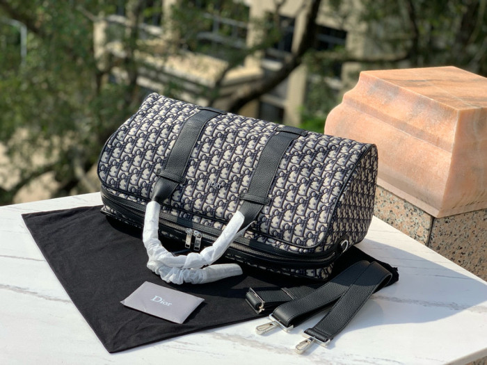 NIGO Dior Men's and Women's Oblique Printed Cowhide Leather Patchwork Duffel Bag Bags #nigo99338