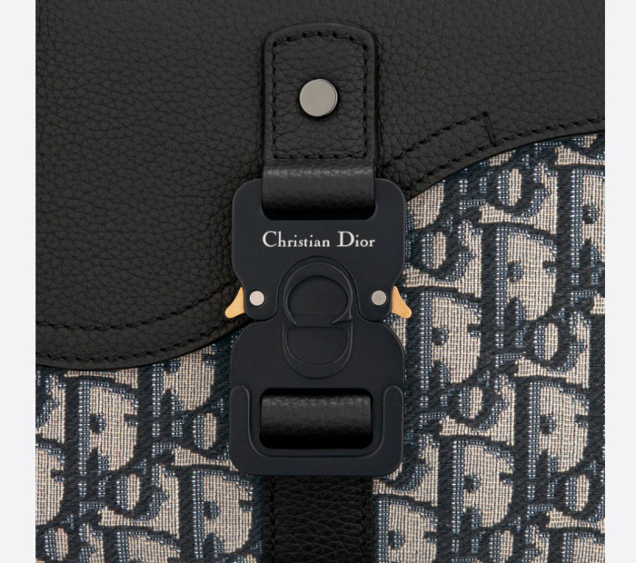 NIGO Dior Men's Adjustable Shoulder Strap Flap Closure Oblique Printed Grained Cowhide Saddle Bag Crossbody Shoulder Bags #nigo99336