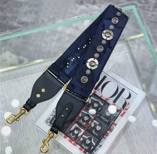 NIGO Dior Blue Dior Oblique Embroidery Shoulder Strap with Ring Adjustable Handbag Shoulder Strap #nigo99353