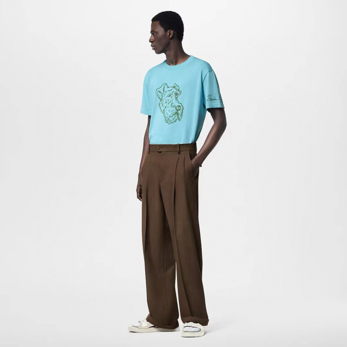 NIGO Louis Vuitton Men's Summer Embroidery Pattern Print Round Neck Cotton Short Sleeve T-Shirt #nigo99343