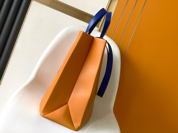 NIGO Louis Vuitton SHOPPER Women's Orange Monogram Printed Cowhide Leather Shopping Bag Tote Bag Bags #nigo99354