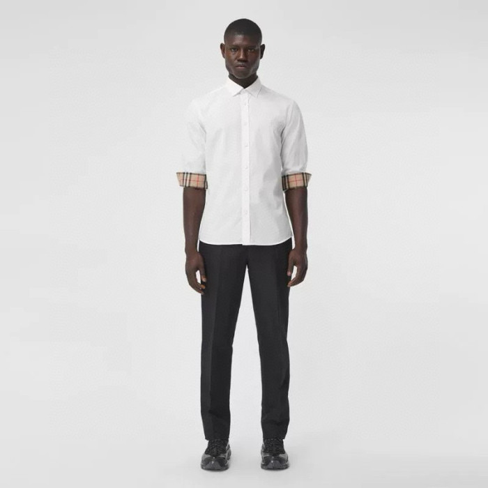 NIGO Burberry Men's Spring Summer Slim Fit Tailored Embroidered Logo Check Long Sleeve Shirt #nigo99373