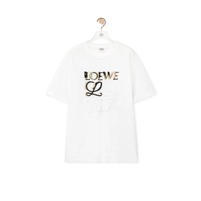 NIGO Loewe Men's Summer Fashion Trend Letter Logo Embroidered Pure Cotton T-shirt Colored Comfortable And Temperament Short Sleeved Top #nigo99359