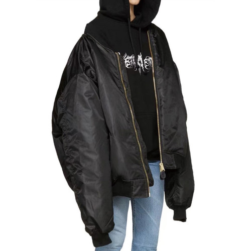 NIGO Vetements Men's Women's Spring and Autumn Solid Color Zipper Reversible Wearable Pilot Jacket Loose Casual Jacket #nigo99364
