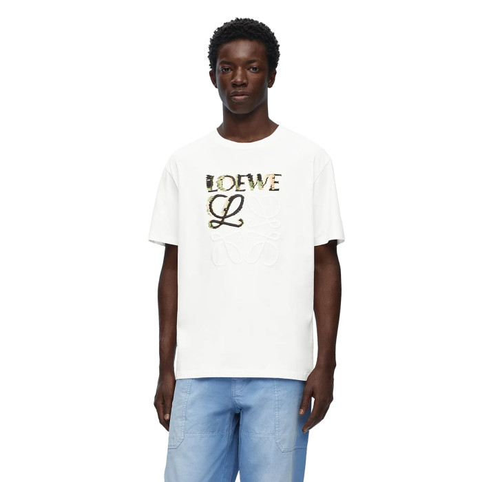NIGO Loewe Men's Summer Fashion Trend Letter Logo Embroidered Pure Cotton T-shirt Colored Comfortable And Temperament Short Sleeved Top #nigo99359