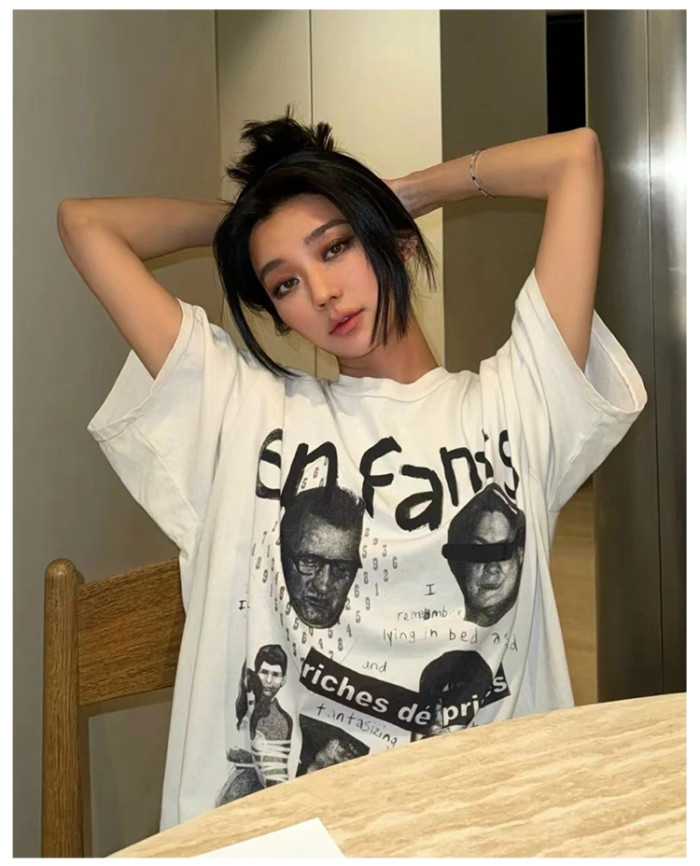 NIGO Enfants Riches Deprimes Men's Summer Letter Pattern Print Retro Casual Loose Straight Solid Color Cotton Short Sleeve T-Shirt #nigo99365