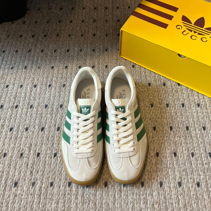 NIGO Adidas X Gucci  Men's And Women's Four Seasons Clover Classic Logo Letters Colorblocking Striped Flats Sneakers Athletic Casual Shoes #nigo99358