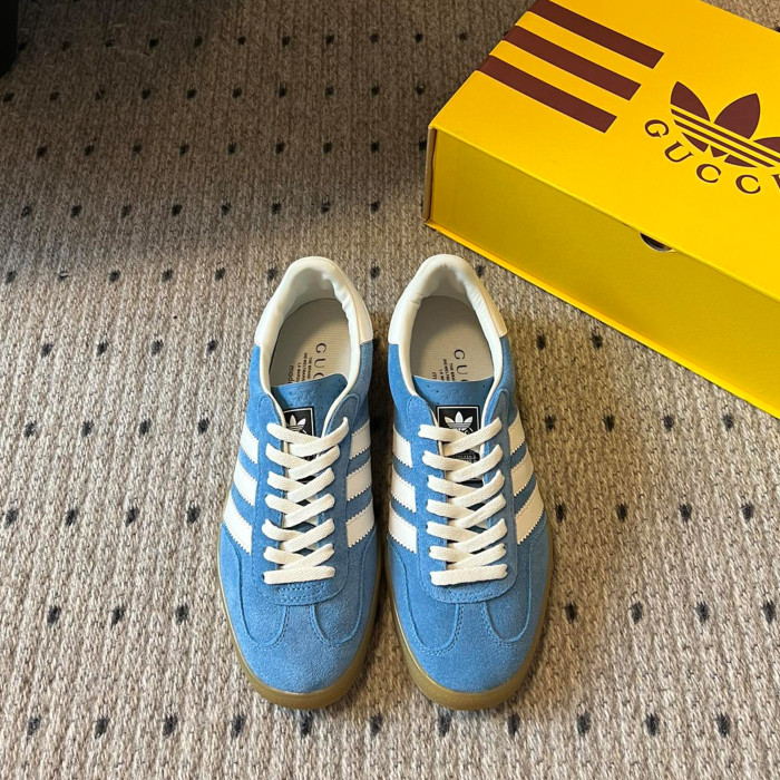 NIGO Adidas X Gucci  Men's And Women's Four Seasons Clover Classic Logo Letters Colorblocking Striped Flats Sneakers Athletic Casual Shoes #nigo99358