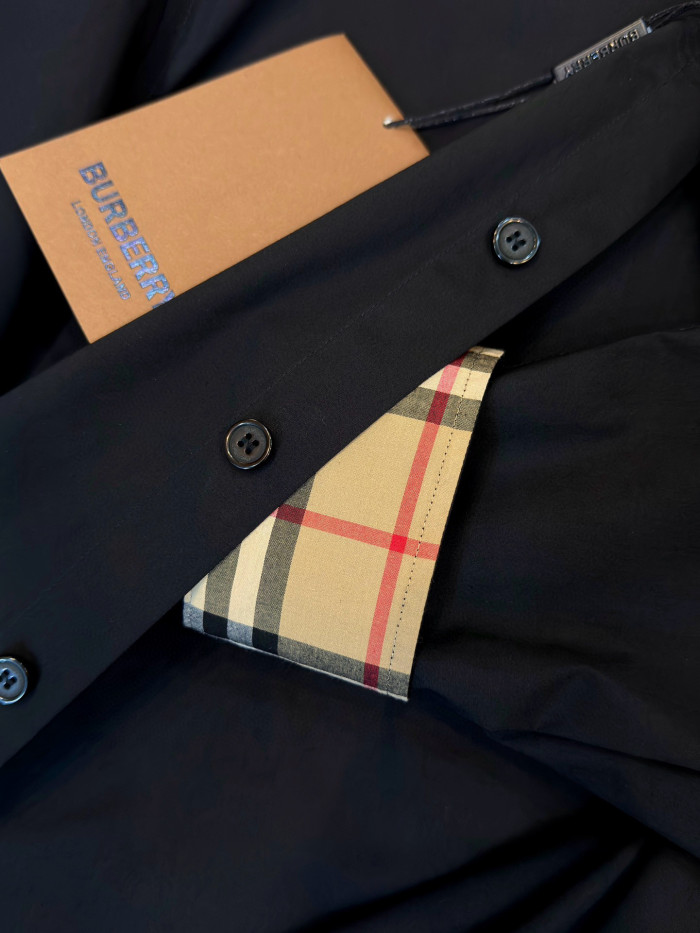 NIGO Burberry Men's Spring Summer Slim Fit Tailored Embroidered Logo Check Long Sleeve Shirt #nigo99373