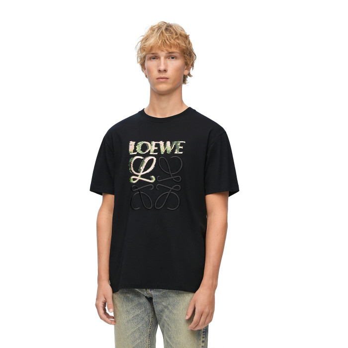 NIGO Loewe Men's Summer Fashion Trend Letter Logo Embroidered Pure Cotton T-shirt Colored Comfortable And Temperament Short Sleeved Top #nigo99359