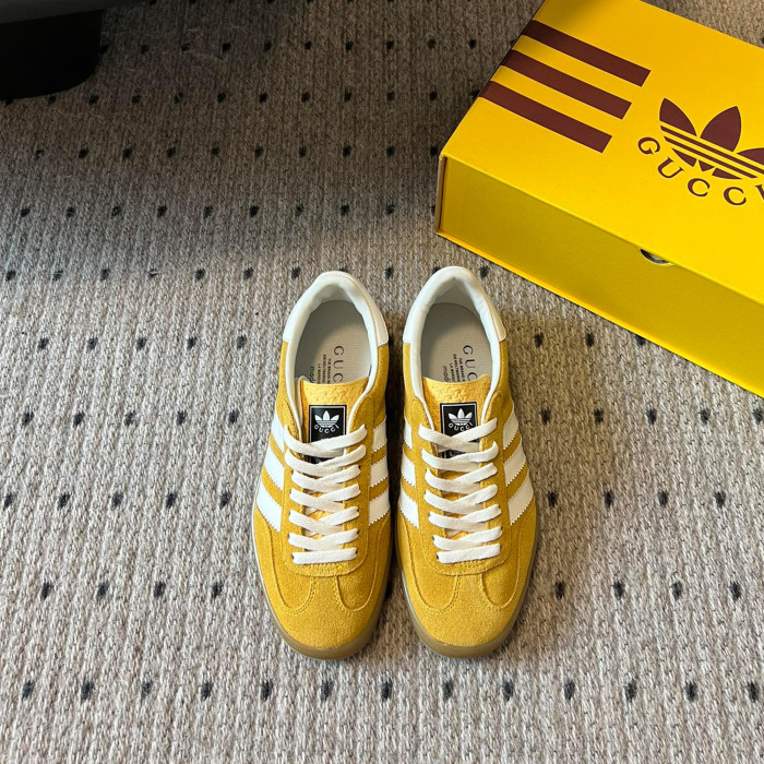 NIGO Adidas X Gucci  Men's And Women's Four Seasons Clover Classic Logo Letters Colorblocking Striped Flats Sneakers Athletic Casual Shoes #nigo99358