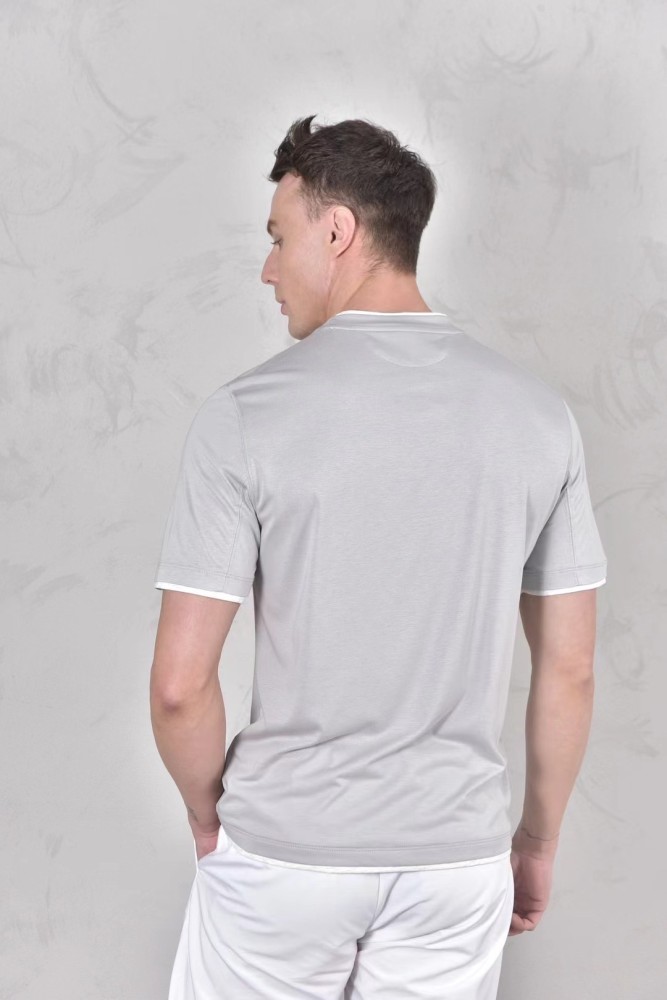 NIGO Brunello Cucinelli Men's Spring And Summer Fashion Trend Color Blocking Classic Short-sleeved Comfortable Positive Shoulder Round Neck T-shirt Tops #nigo99379