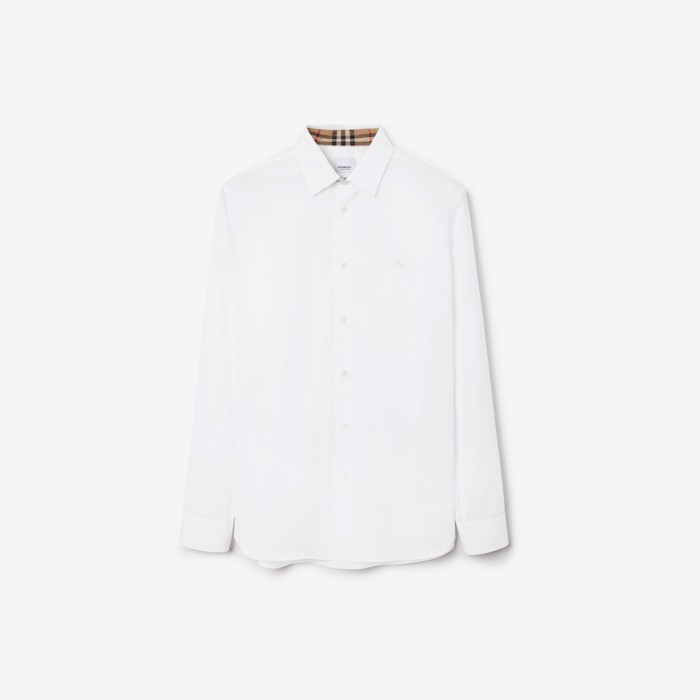 NIGO Burberry Men's Four Seasons Equestrian Rider Embroidered Logo Plaid Slim Fit Solid Color Long Sleeve Shirt #nigo99377